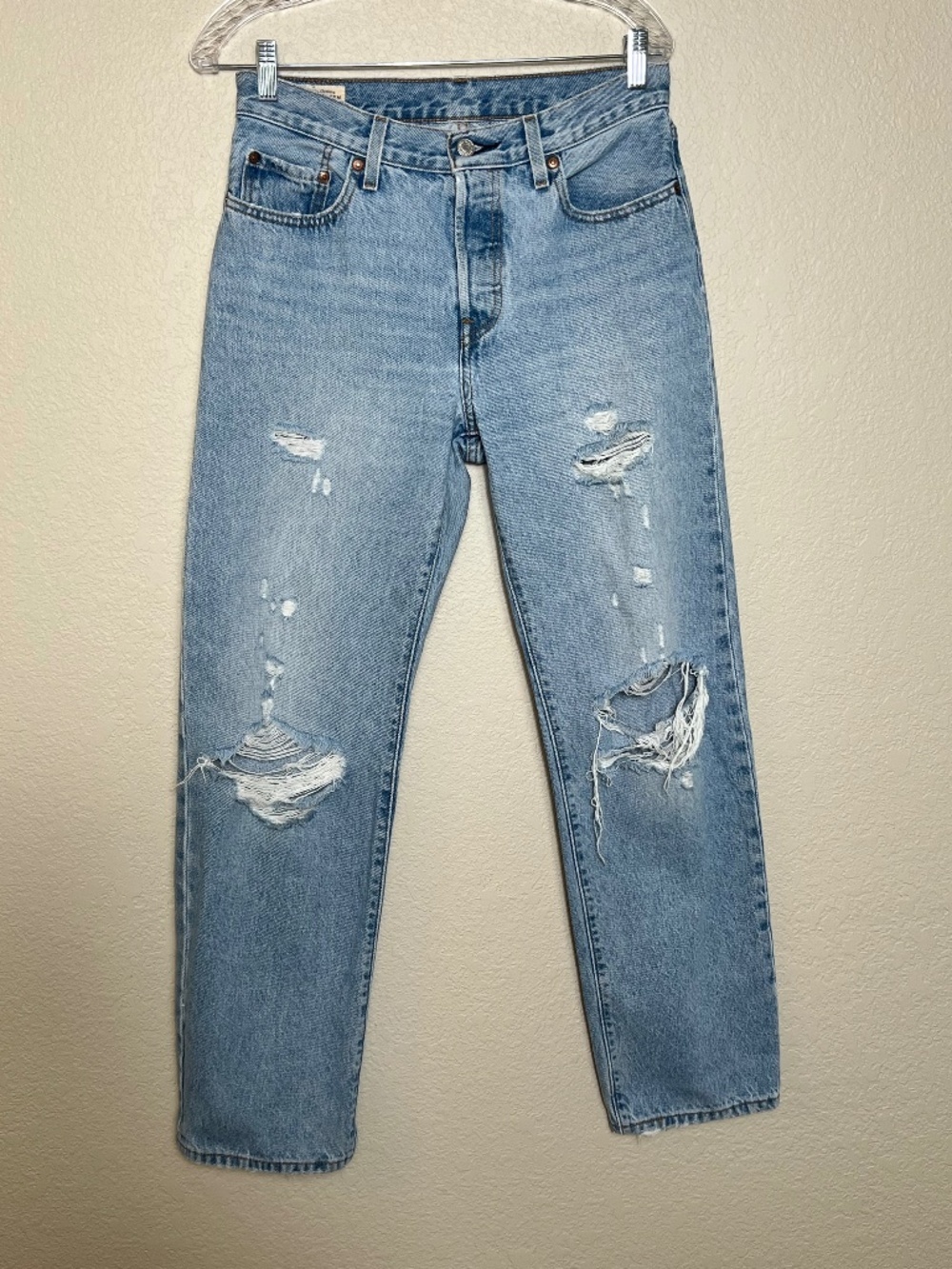 Levi’s 501 Distressed Straight Leg Jeans
